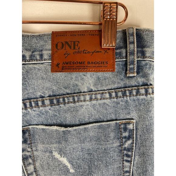 One x OneTeaspoon Womens Awesome Baggies Low Waist Med Rise Relaxed Leg Jeans 26 - Picture 9 of 9